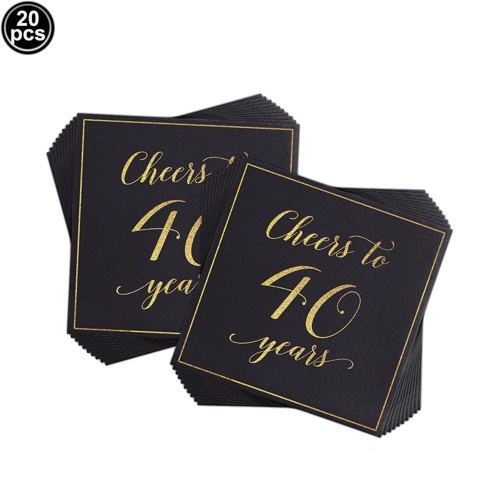Adult 30/40/50/60th Birthday Decorations Party Plates Napkin Cup Black and Gold 30th 40th 50th 60th Birthday Party for Men Women