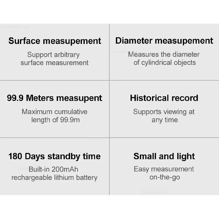 DUKA ATuMan Q2 Mini Electronic Ruler Digital Wheel Tape Measure Type-C Rechargeable Tape Ruler Distance Meter Measuring Tools