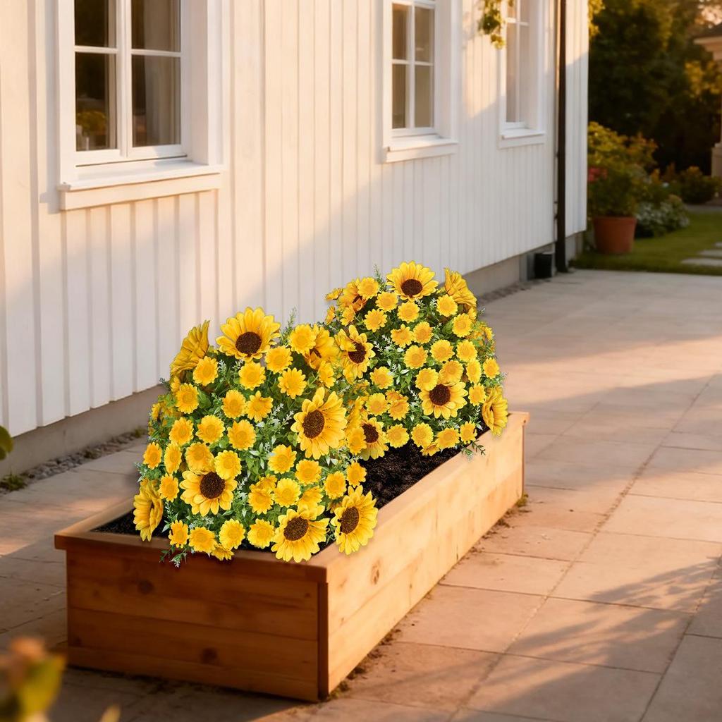 Spring Artificial Flowers: Small Daisies, Sunflowers, and Lavender for Outdoor Garden and Home Decor