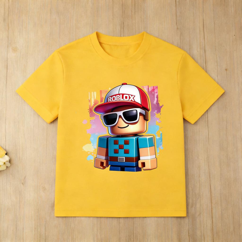 Roblox Detective Game Character Printed T Shirt for Kids Boys Girls Soft Cotton Short Sleeve Casual Tee Daily Wear Summer Tops