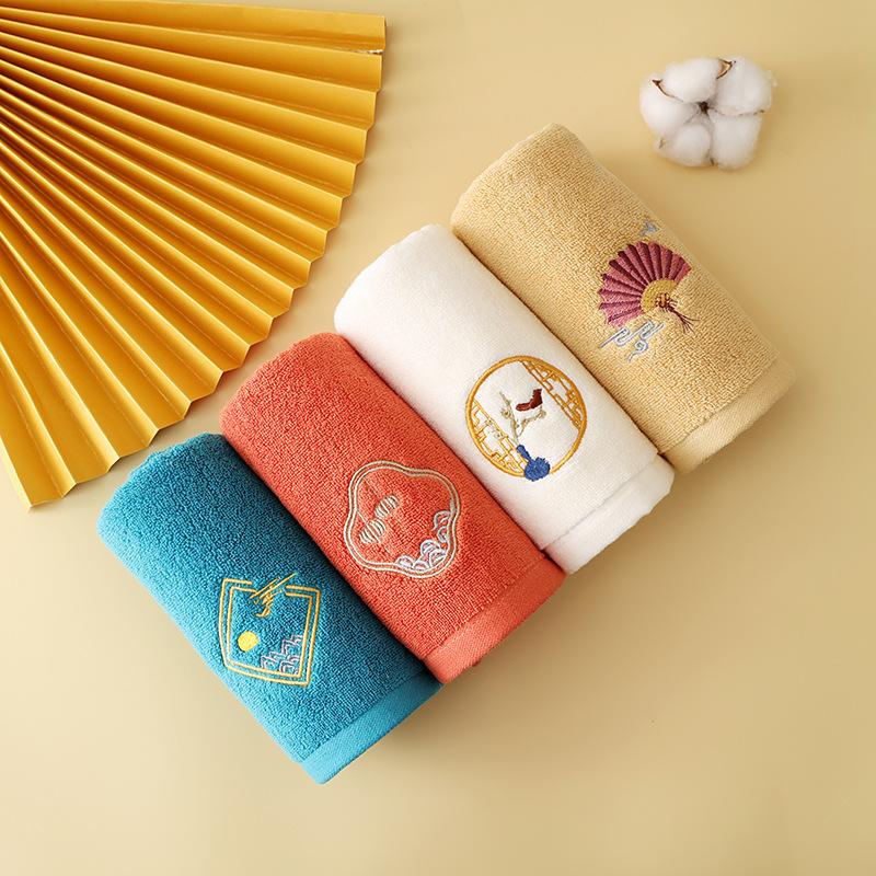 

Подарочные полотенца из чистого хлопка для обустройства дома, однотонные полотенца для мытья лица, подарочная коробка с вышивкой из хлопка 34*74cm