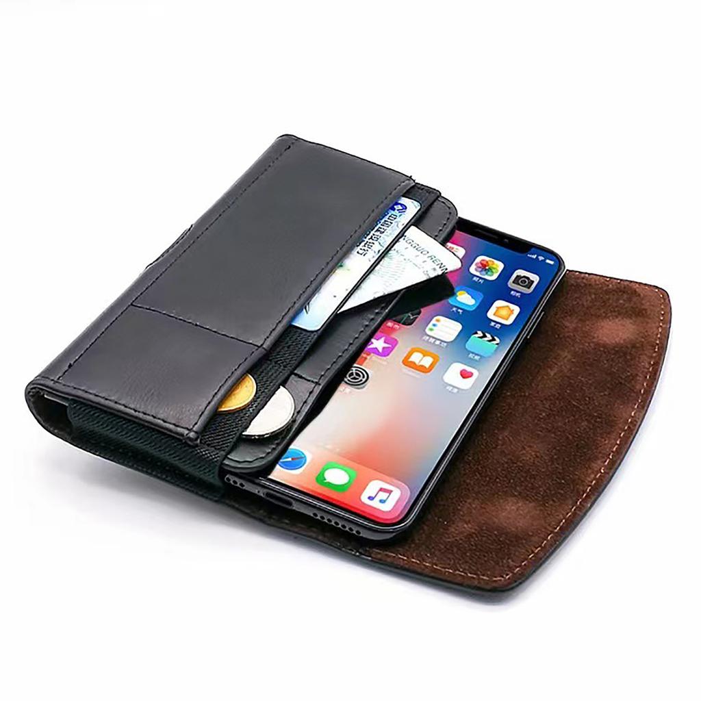 Universal Leather Phone Holster Belt Case Mobile Phone Bag For iPhone 14 13 Samsung Huawei Xiaomi Men Waist Bag Pouch