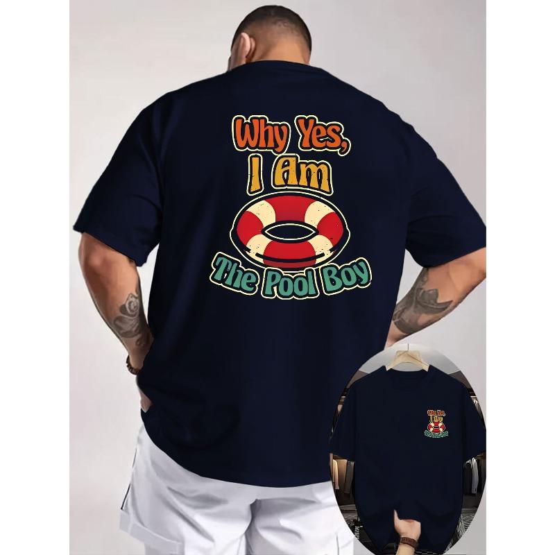 

The Pool Boy Men S Double-Sided Printed T-Shirt Features Fun Pool-Themed Graphics, Perfect for Vacation Enthusiasts Looking for a Relaxed Fit S чёрный