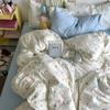 Washed Cotton Four-piece Set, Small Fresh Quilt Cover, Dormitory Bed Sheet Three-piece Set, Bedding