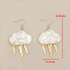 Vintage Gold Color 2D Flat Cloud Lightning Weather Acrylic Dangle Earrings for Women Accessories