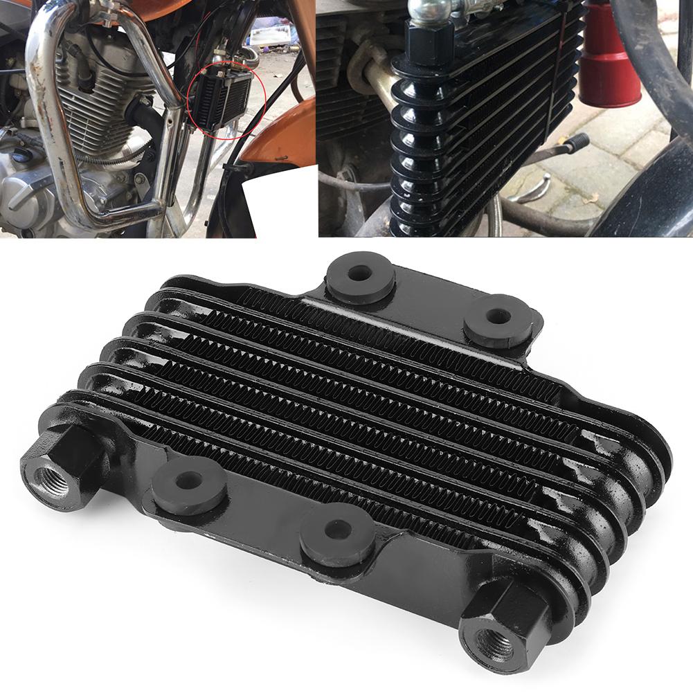 6 Row Engine Oil Cooler Black Cooling Radiator Parts for 125‑250CC Motorcycle Dirt Bike ATV