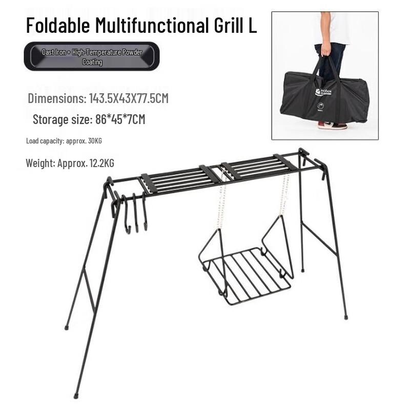 Mobigarden Outdoor Foldable Cast Iron Storage Rack