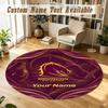 Round Rug Custom NameBrisbane Broncos Pattern Non Slip Carpet Home Floor Decor