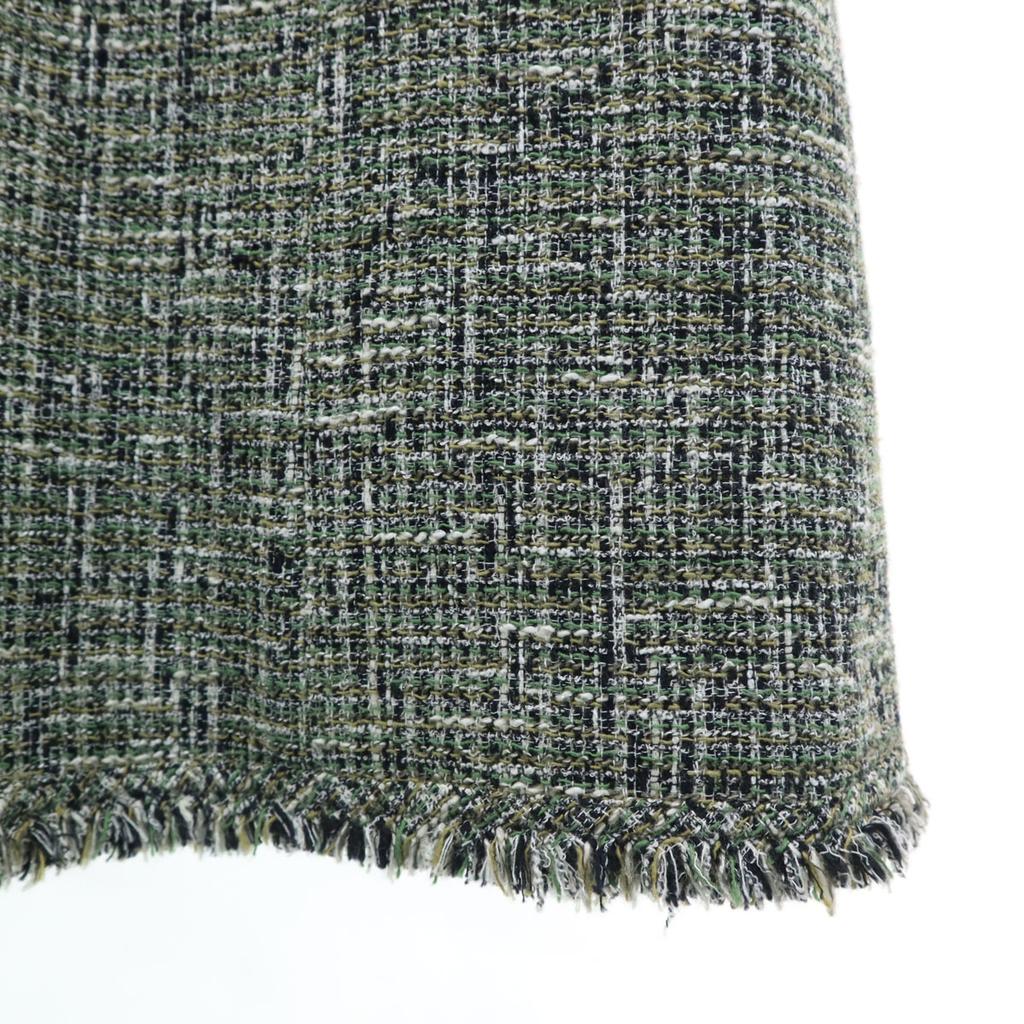 Unused Rene Made In Japan Short Sleeve Tweed One Piece 36 Green Women Used