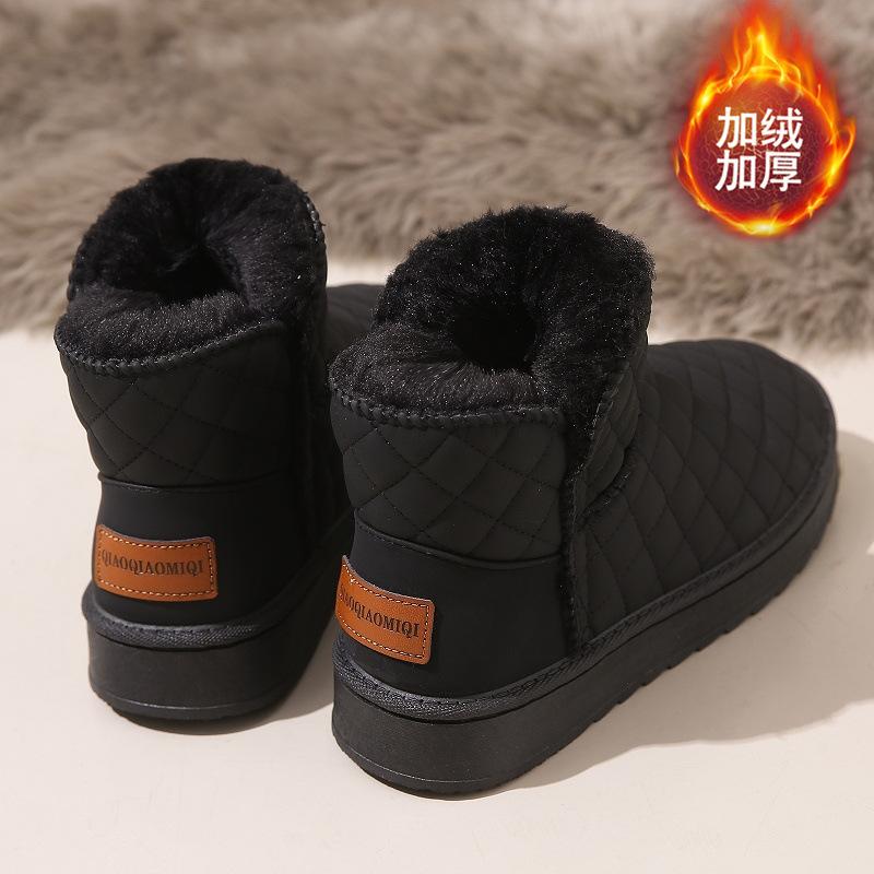 

Fur integrated snow boots winter piled and thickened 2024 new Northeast women s bread warm thick-soled large cotton boots 36 чёрный
