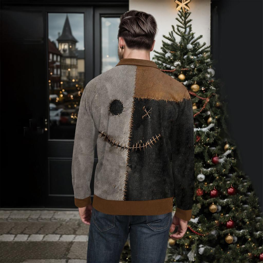 Men's Halloween Printed Corduroy Button Shirt