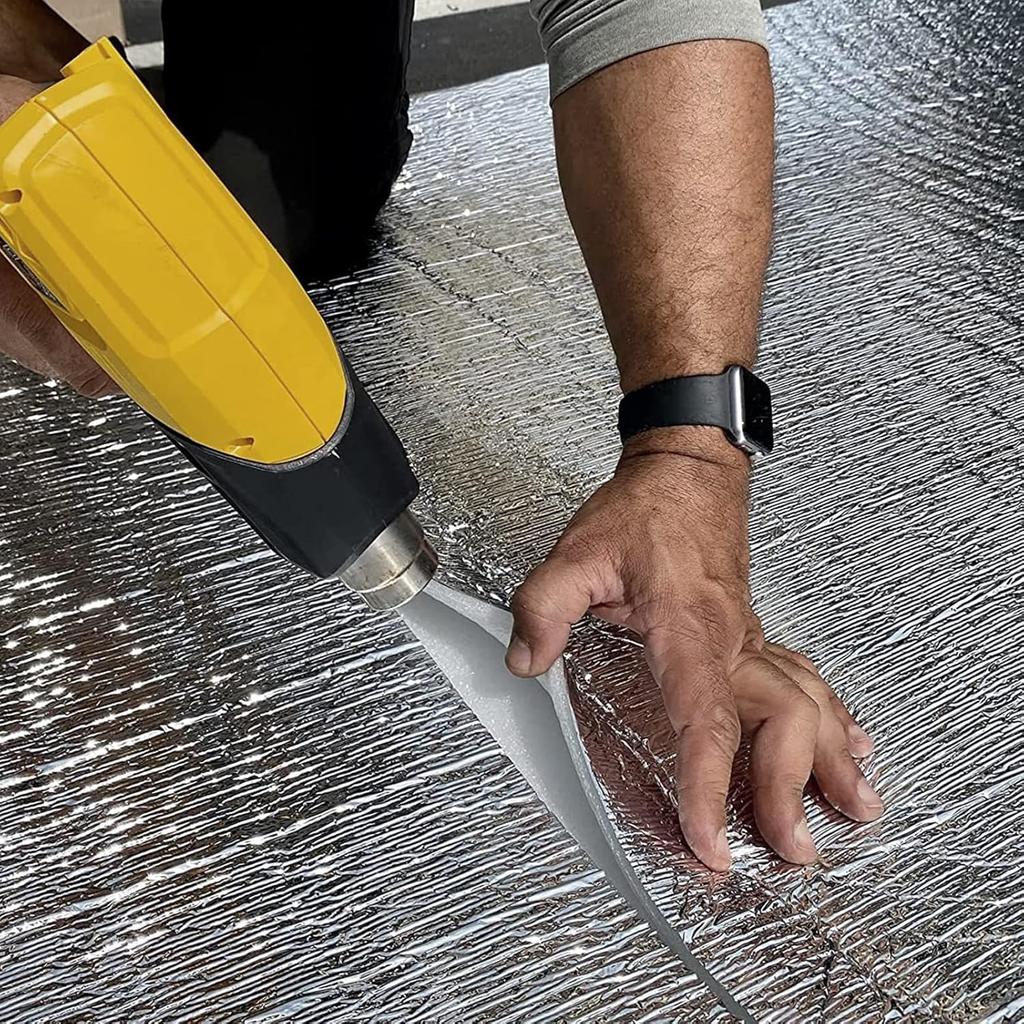 MOTUKA 40" x 80" 118mil Single Reflective Foil Insulation Foam Core Heat Radiant Barrier 21.53 sqft Aluminum Foil Finish White Foam Heat Shield