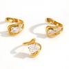 Geometric Stainless Steel Ring For Women With Electroplated Finish And Elegant Style For Fashion Accessories