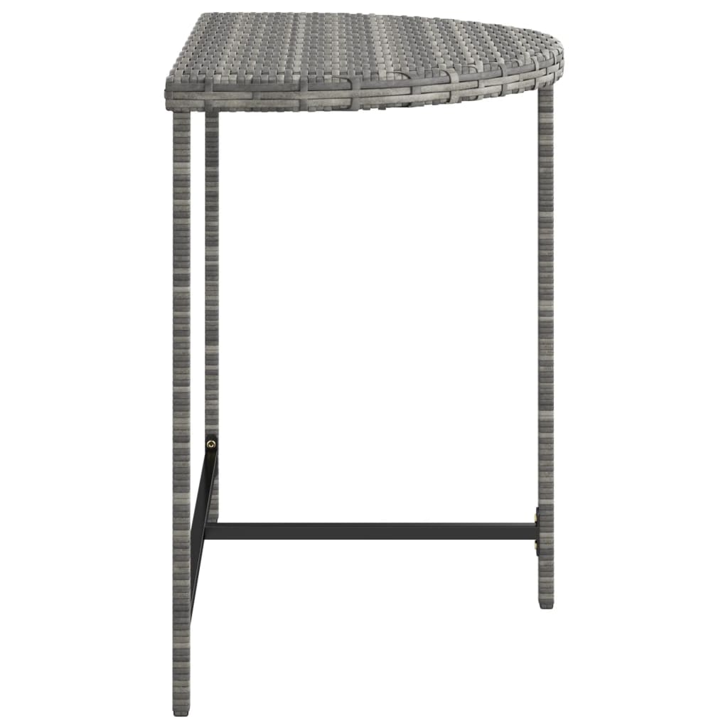 Garden Table Gray 80 X 50 X 75 Cm Poly Rattan