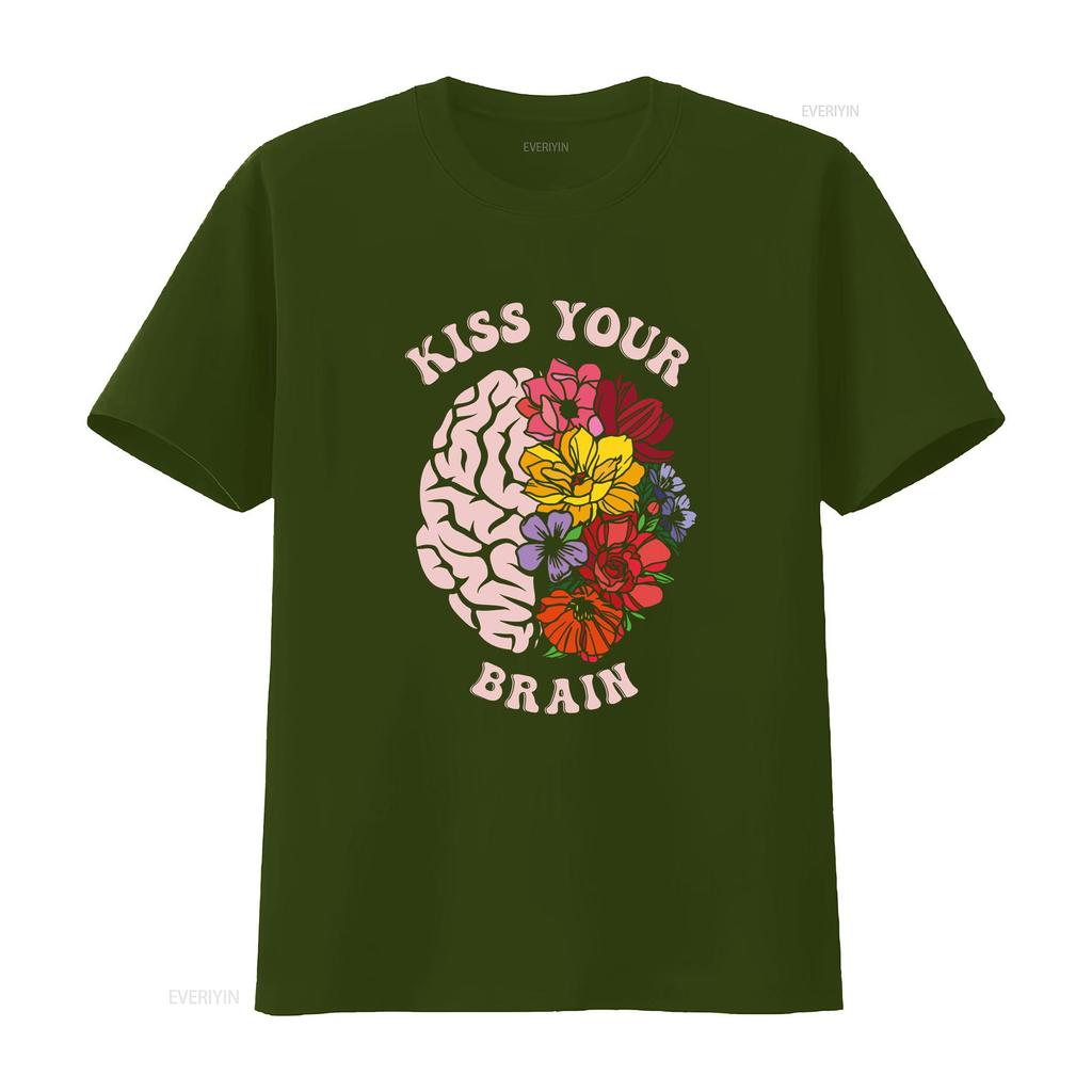 Kiss Your Brain T Shirt Teaching SPED Teacher Appreciation Mental Health Special Education vintage Washed Soft Breathable