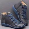 Plus Size Women's Retro Ankle Boots - Flat Bottom, Casual, Autumn/Winter, Size 43