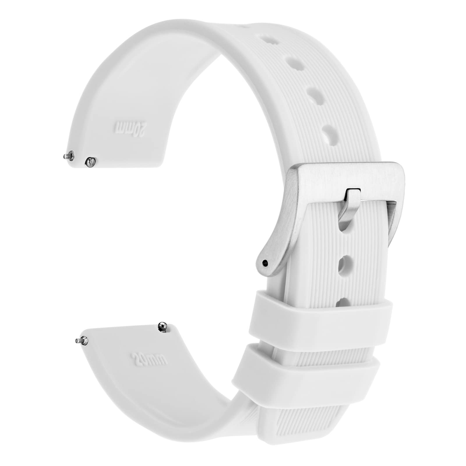 

[WOCCI] Ремешок для часов резиновый 24 мм полосатый силиконовый ремешок для часов быстросъемный резиновый сменный ремешок белый