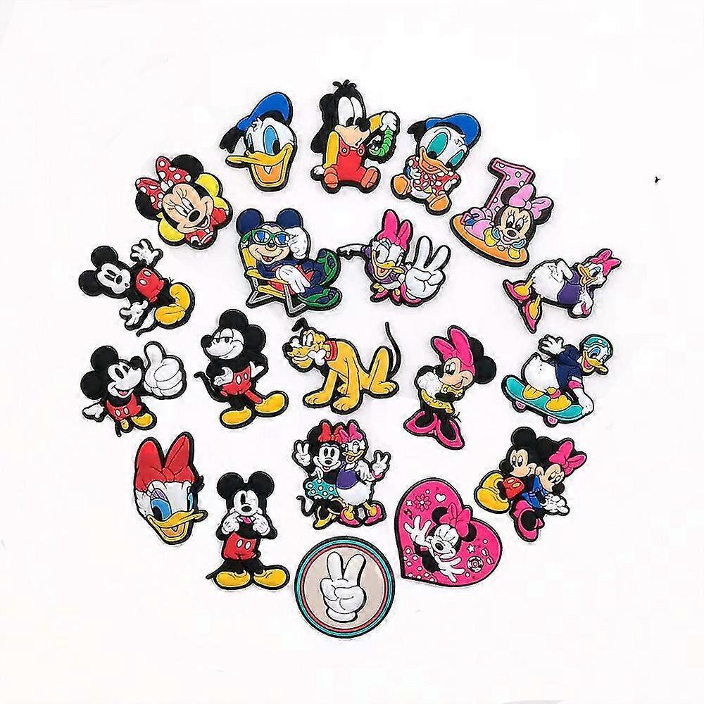 20 Stück Mickey-, Minnie- und Donald-Duck-Schuhanhänger zur Dekoration von Clogs und Sandalen, Schuhdeko-Accessoires für Kinder, Jungen und Mädchen, Gastgeschenke
