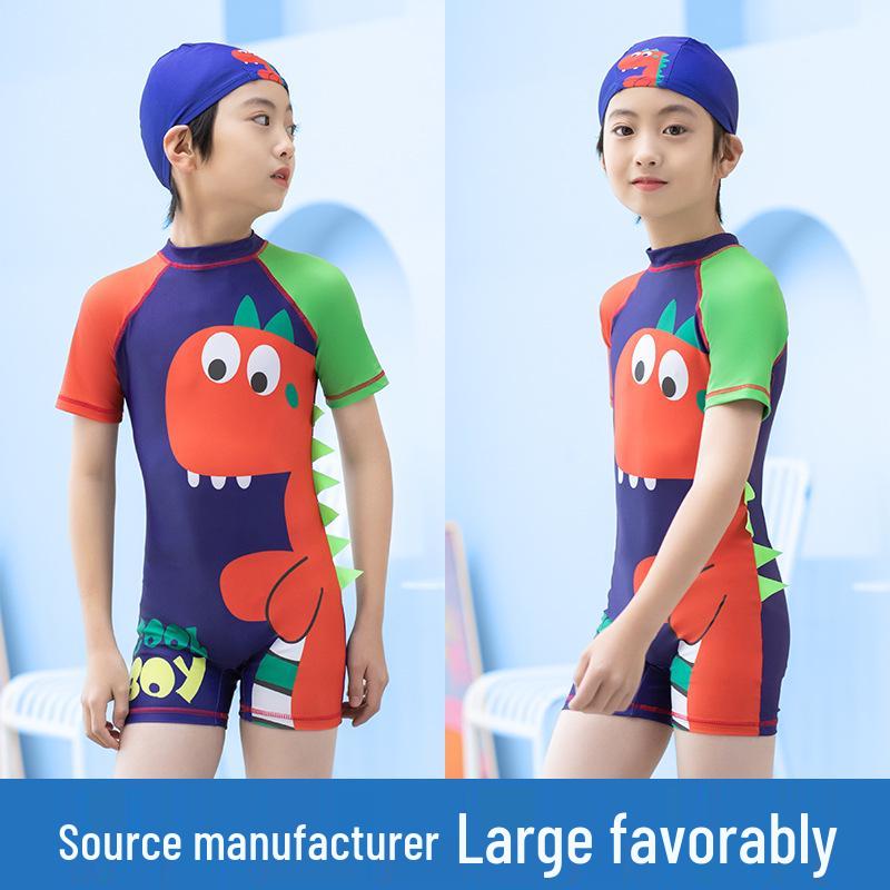 Customizable Boys' Sun Protection Swimwear - One-Piece Surf Suit for Students and Coaches