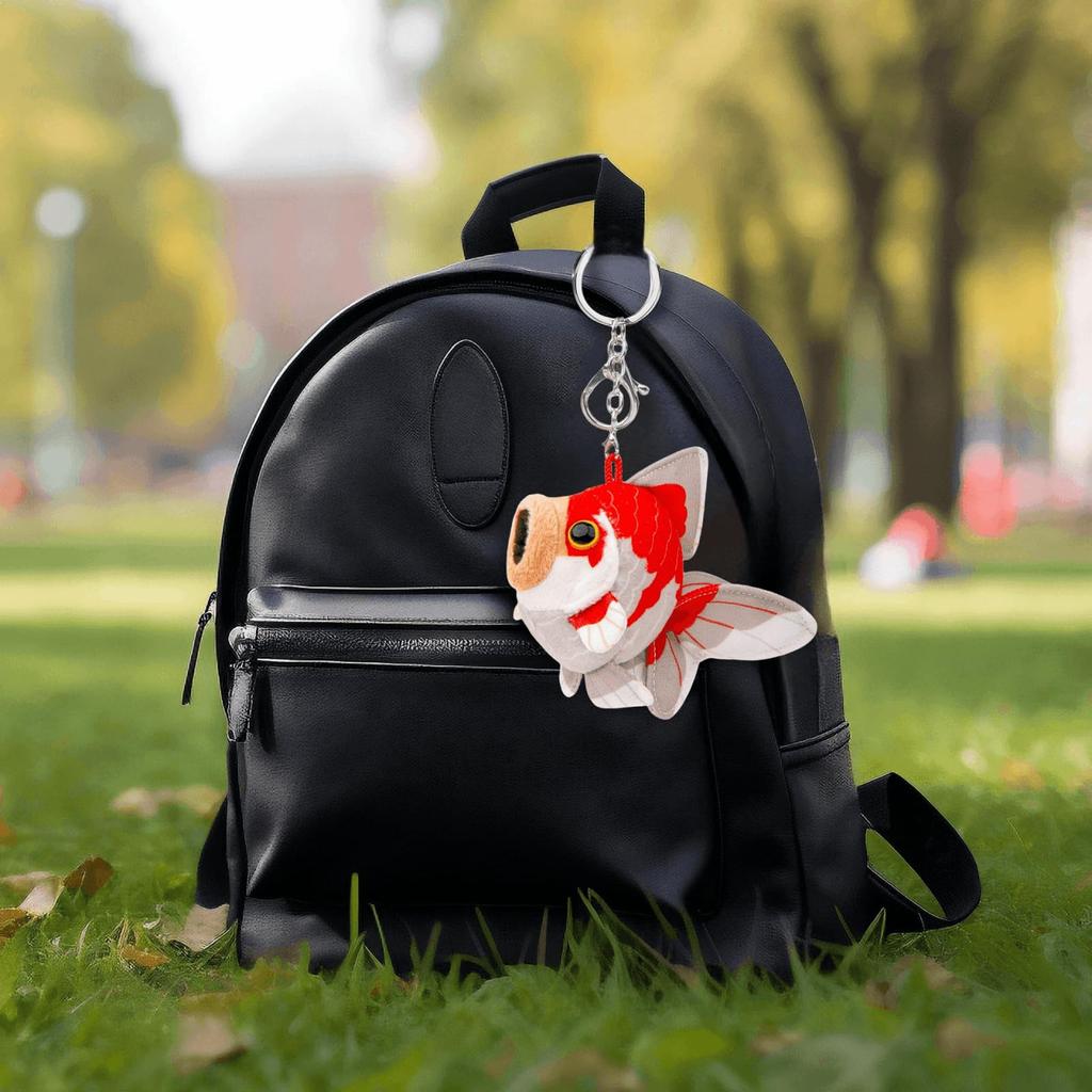 Lilizzhoumax Realistisk Gullfisk Plysjleke, Prydfiskleke, Vakker, Liten, Søt Fiskleke, Veskeanhengdekorasjon, Julepynt (Grå