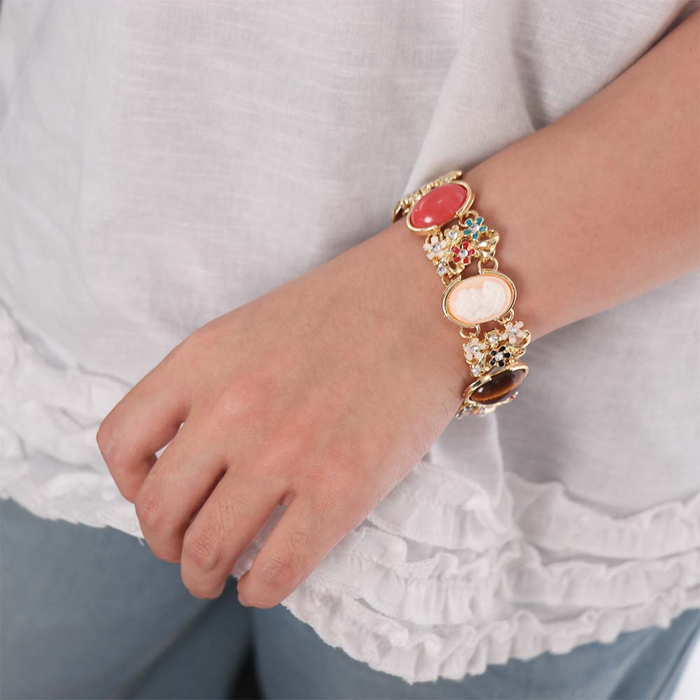 Rhinestone Baroque Bracelet Resin Women's Hand Bracelet Retro Enamel Bangle  Jewelry Gifts