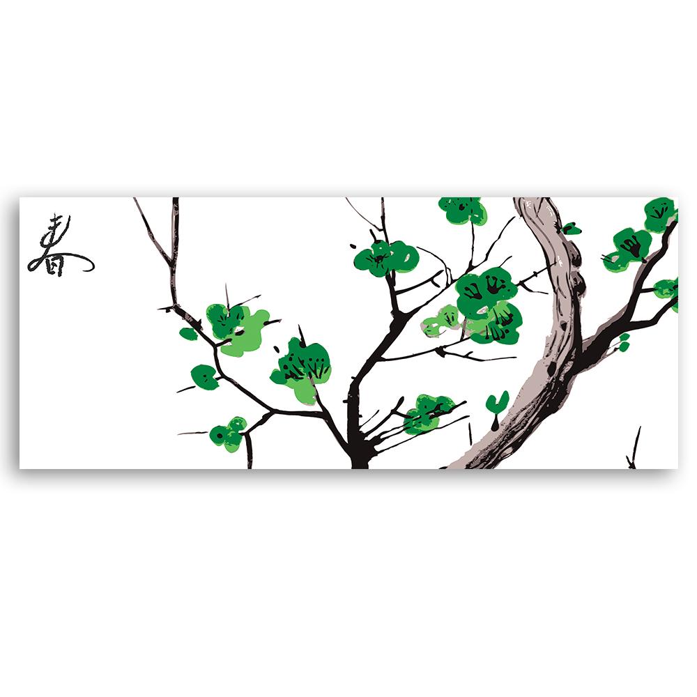Canvas Print, Green Twig Cherry Tree