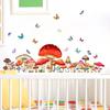 Color Mushroom Butterfly Wall Stickers for Kids Room Bedroom Baby Room Kindergarten Background Decorative Wall Decals PVC Murals