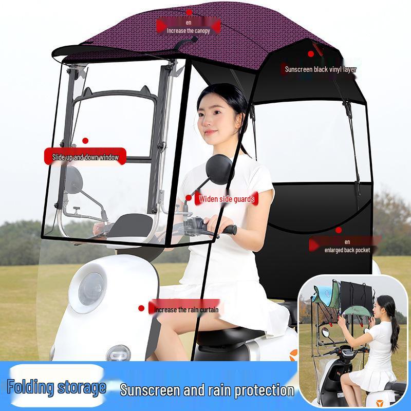 Rozkładana markiza i osłona przeciwdeszczowa do motocykli i trójkołowców.