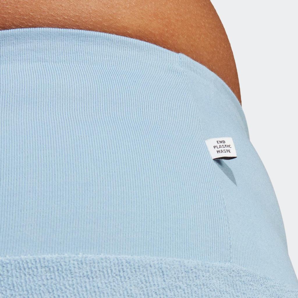 adidas Originals Trefoil Kurze enge Logo-Print Slim Regular Shorts Damenshorts Himmelblau IC8530