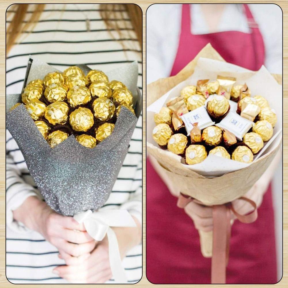 Square Aluminum Foil Paper Gold Chocolate Wrappers New Candy Wrapping Paper  Wedding Party Supplies