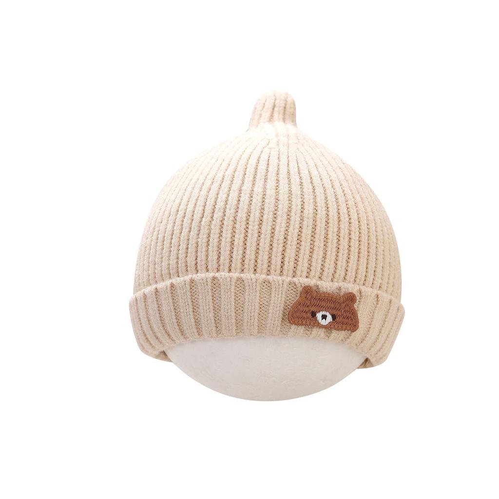 Adorable Wool Baby Hat for Autumn/Winter - Warm Knit Toddler Pullover with Pacifier Holder