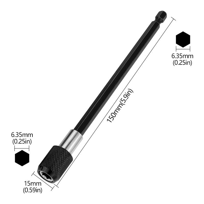 3PC Hexagonal Quick Release Self-locking Extension Rod Electric Drill Driver Quick Transfer Rod Screwdriver Extension Rod Tool