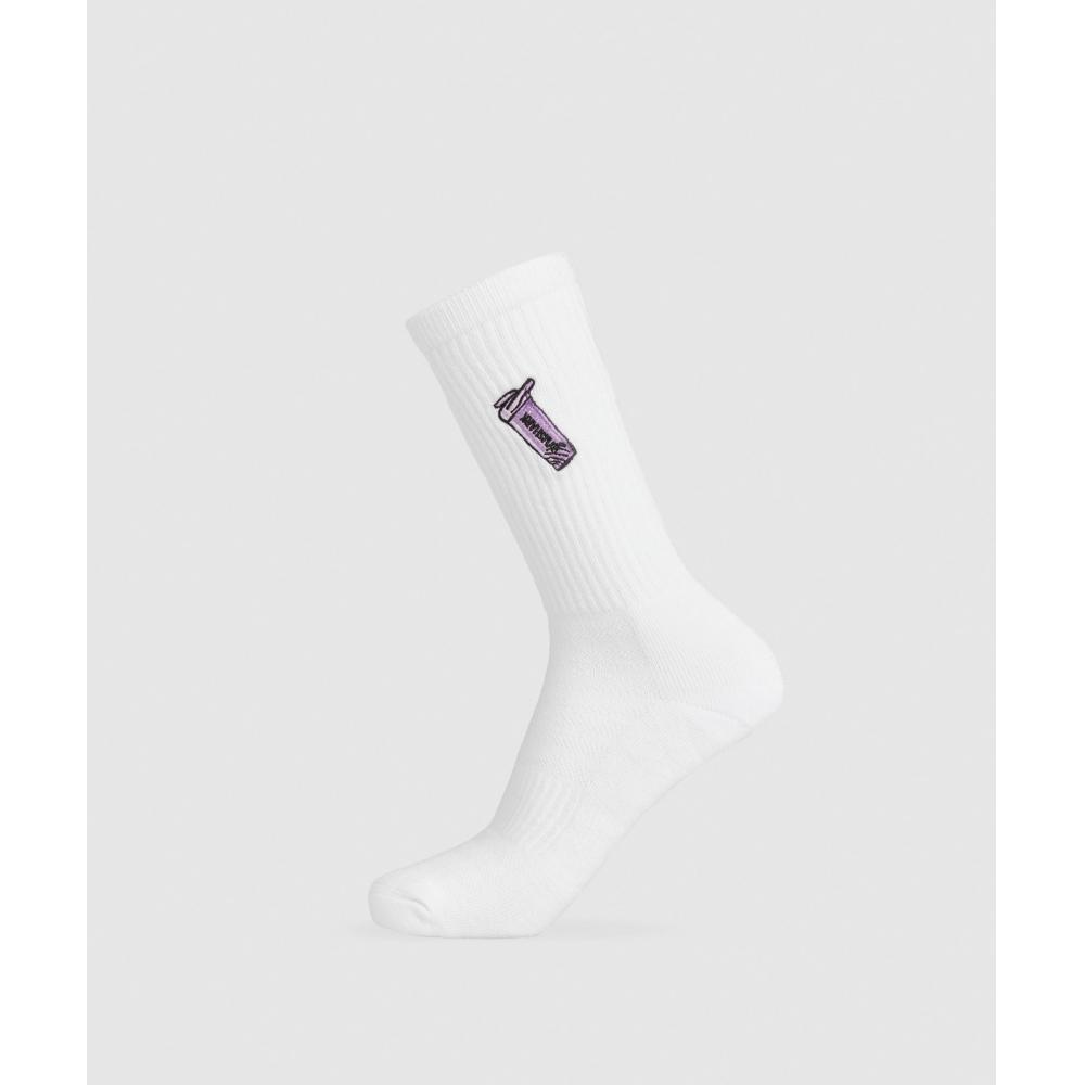 

Gymshark Носки Gfx Shaker Crew Single White I1b3g Wb57 S