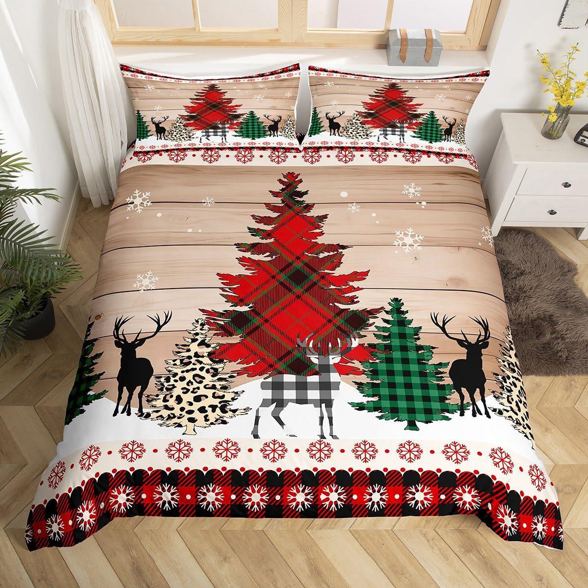 Christmas-themed Down Comforter Set Bedding Set 3-piece Duvet Cover Set 135*200cm