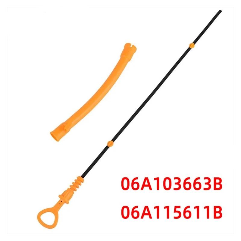 Car Engine Oil Level Dipstick 06B115611C Transmission Engine Oil Gearboxes Fluid Dipstick Funnel Tube