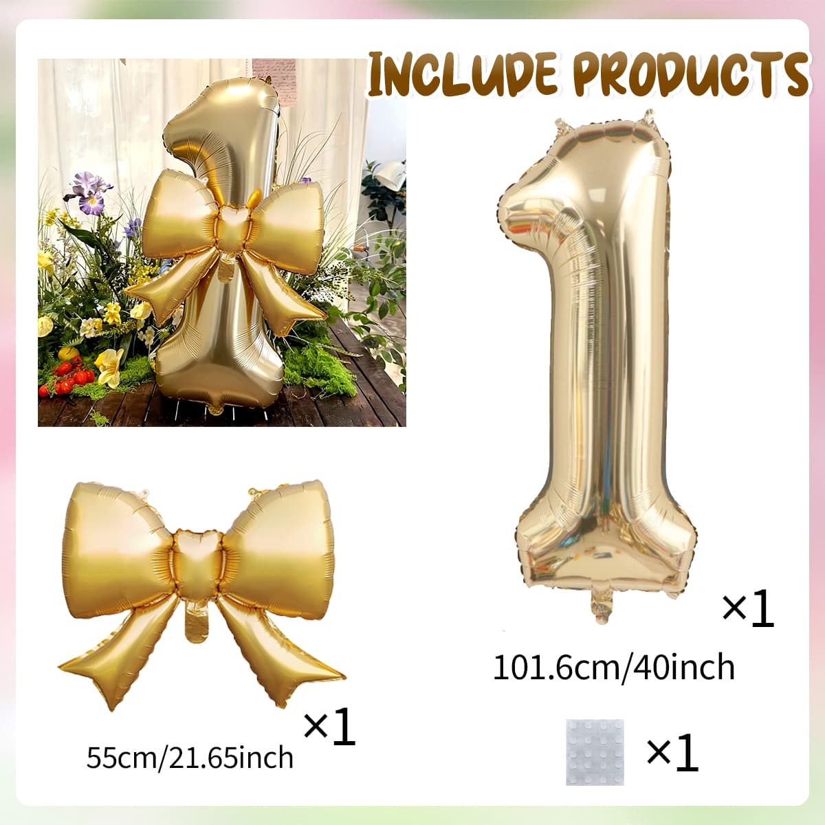 

40 inch white gold digital balloon with bow tie, used for decorating birthday parties, anniversaries, and celebratory atmosphere 40inch