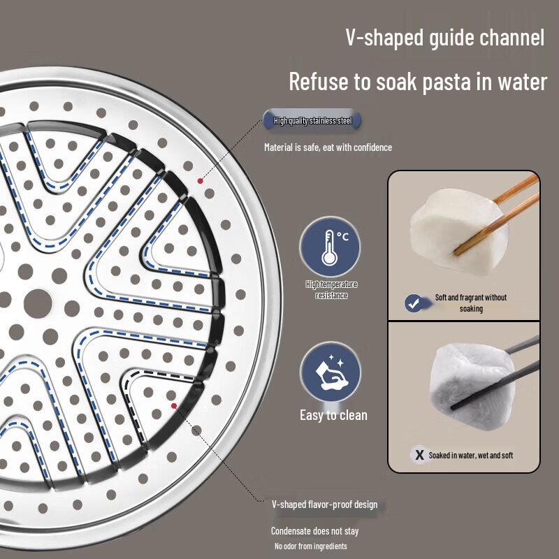KOBACH 3-warowy garnek do gotowania na parze ze stali nierdzewnej, 30 cm