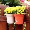 1PC Balcony Wall Hanging Flower Pot Semicircular Plastic Imitation Wood Hanging Water Storage Potted Plant Dill Flower Pot Send Hook