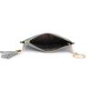 Women First Layer Cowhide Leather Short Coin Purse with Zipper and Ring Key - Mini Thin and Snake