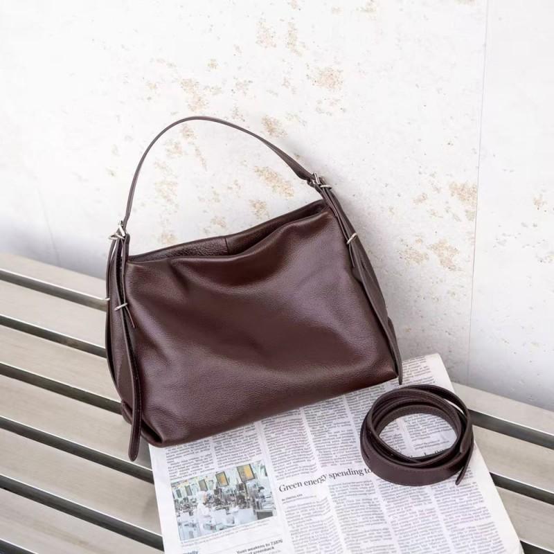 Retro Tote Bag Women s Top Layer Cowhide Natural Throw Crossbody Shoulder Genuine Leather 31x13x20CM