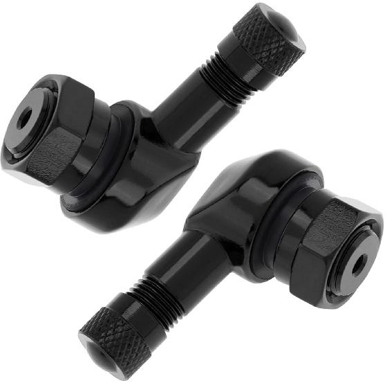 Windance 2pcs 90 Degree CNC Motorcycle Tire Valve Stems for Most Bike 10 mm to11.3 mm Tubeless Tires Easy tallation (Black)