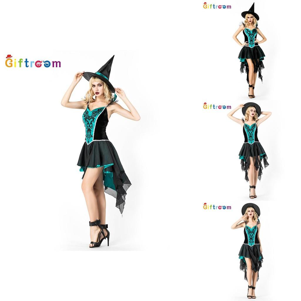 Witch Costume Fashionable For Women With Polyester Material And Elegant Embroidery Fun For