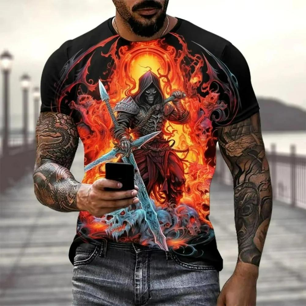 Sommar Döden Mänstryck T-shirt Mode Herr Kortärmad Harajuku Streetwear Mode T-shirt Dam Toppar