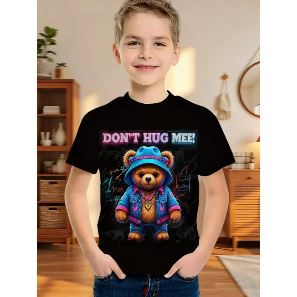 Kids Clothing Clothes for Boy Short Sleeve Tees Top Kids Clothes Animal 3D Print Fashion O-Neck Summer Girl Clothes