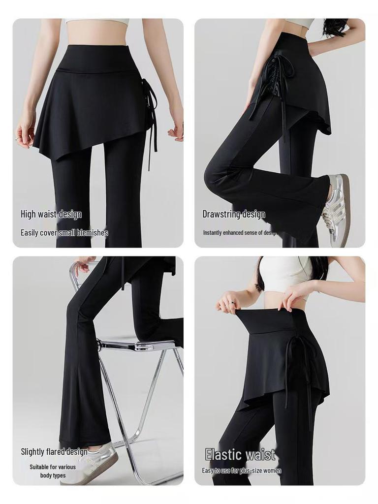 High-Waist Shark Micro-Flare Yogahose für Damen - Schlankmachende, Po-Hebende Sportbekleidung für Frühjahr/Herbst 2026
