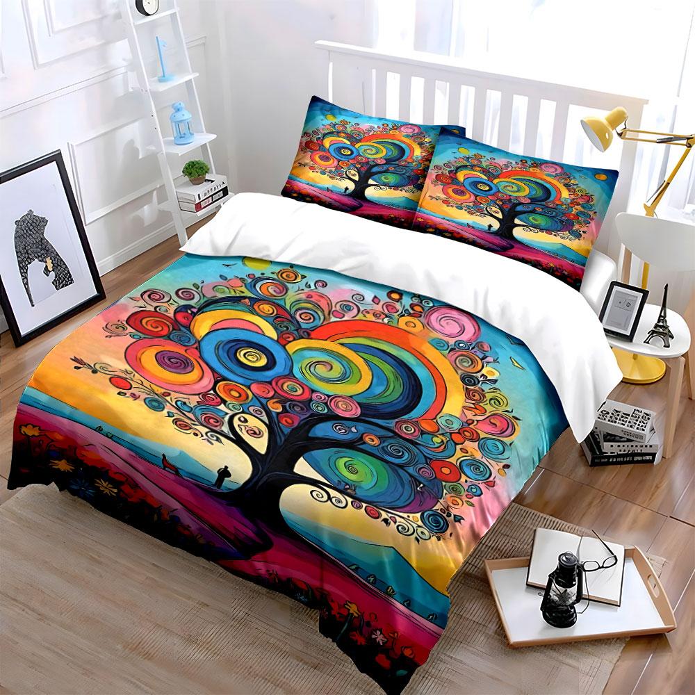 Colorful Swirl-patterned Tree. Bedding Sets Duvet Cover Sets Duvet Covers Pillowcases(1* Duvet Cover 2* Pillowcases Without Duvet Insert)