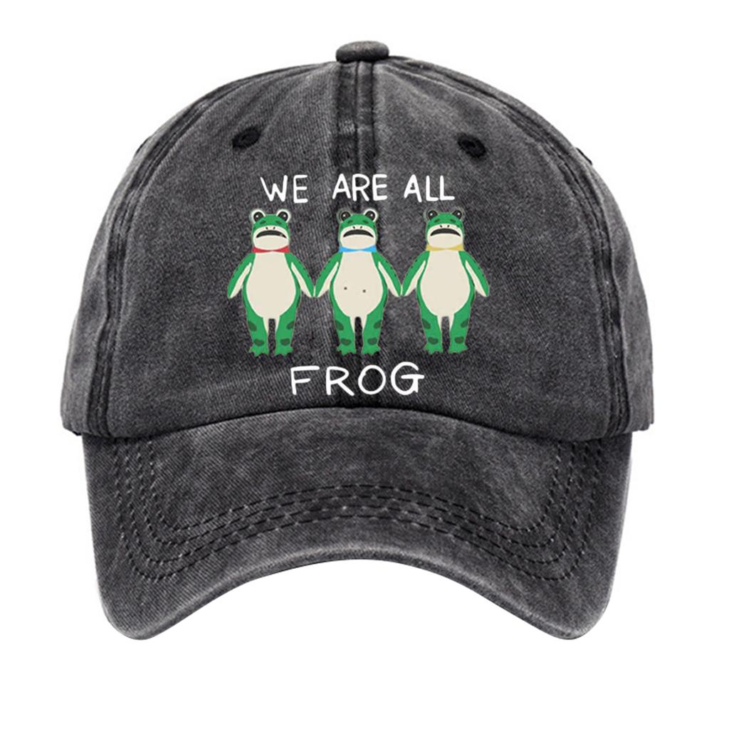 Men's Washed Cotton Baseball Cap With Printed Distressed Soft Top Denim Hat, Vintage Hat