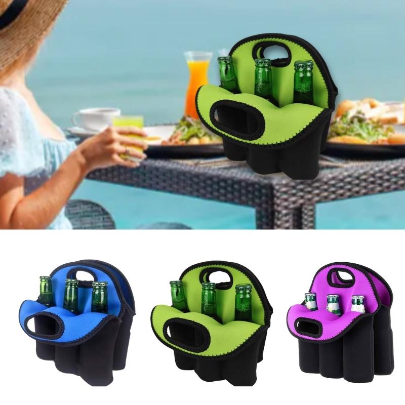 6 Pack Beer Bottle Can Insulated Beverage Carrier Beer Cooler Tote for 12oz/330ml Bottles Bottle Carrier with Handle