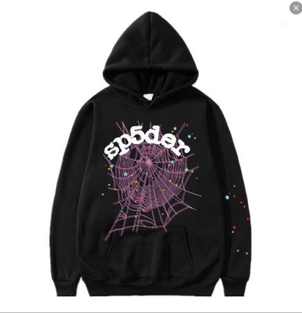 Fashion trend foam sp5der spider web print loose hooded sweater couple jumper hoodie