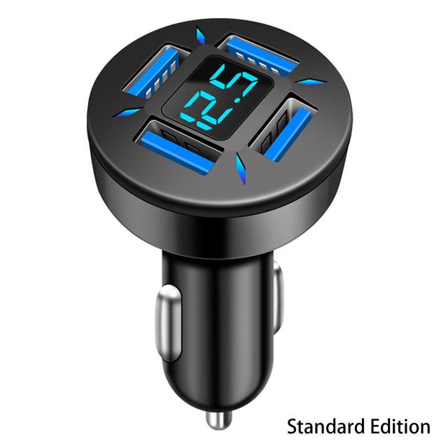 66W 4 Ports USB PD Quick Car Charger QC3.0 Type C Fast Charging Car Adapter Cigarette Lighter Socket Splitter For iPhone Xiaomi
